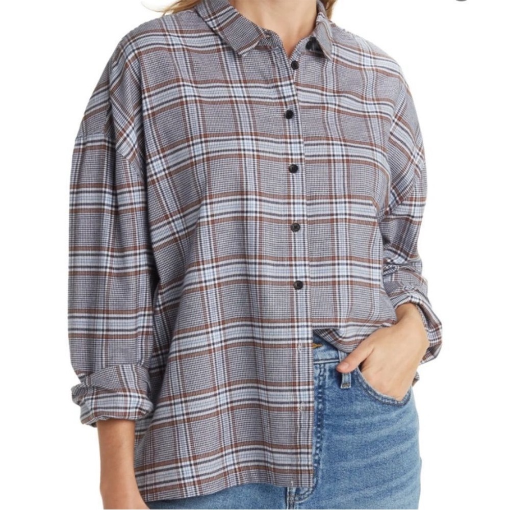 Madewell Plaid Westlake Flannel Shirt Women’s Size Medium Button Up